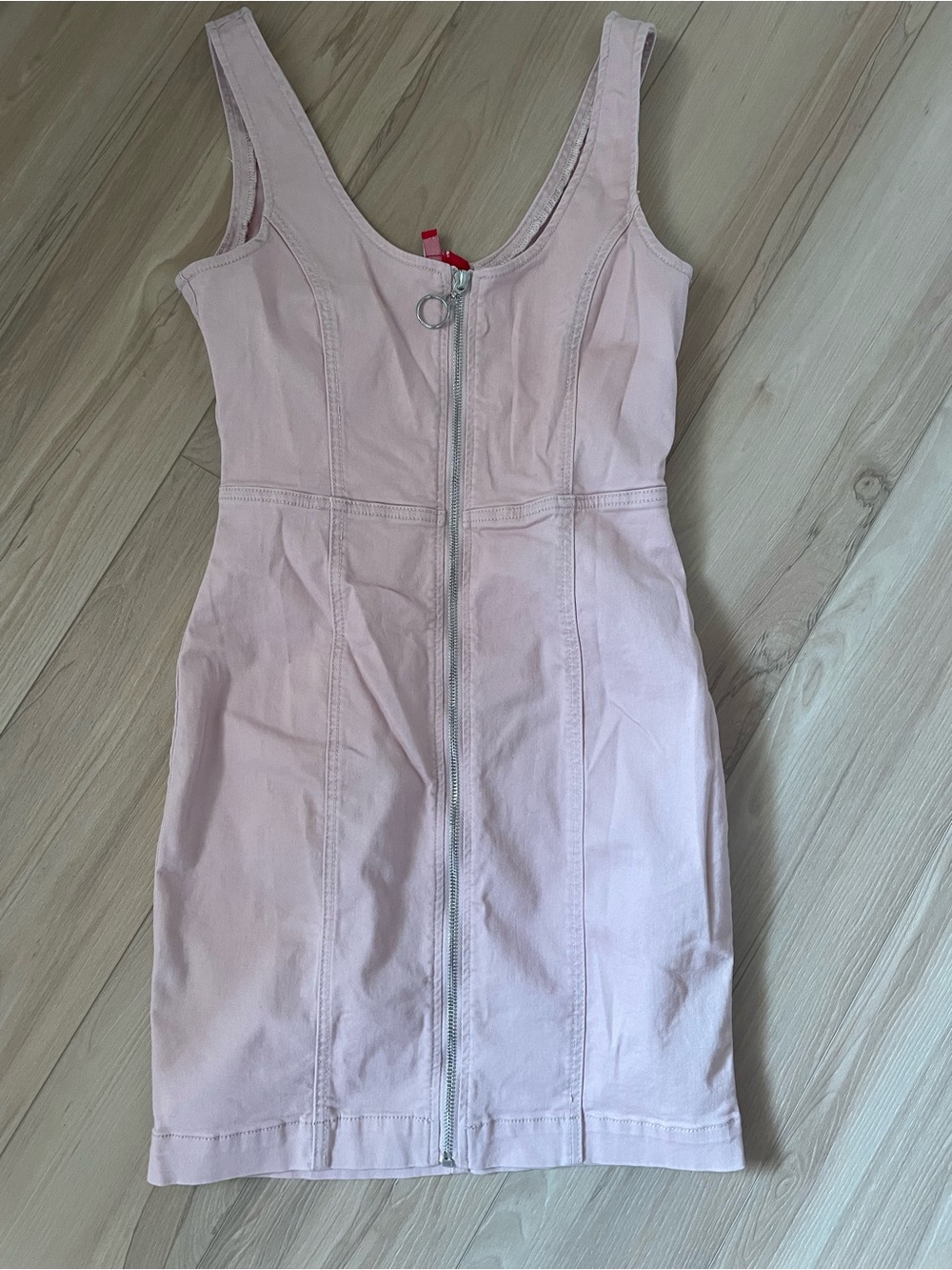 Guess light pink vintage Y2K style full zip front dress